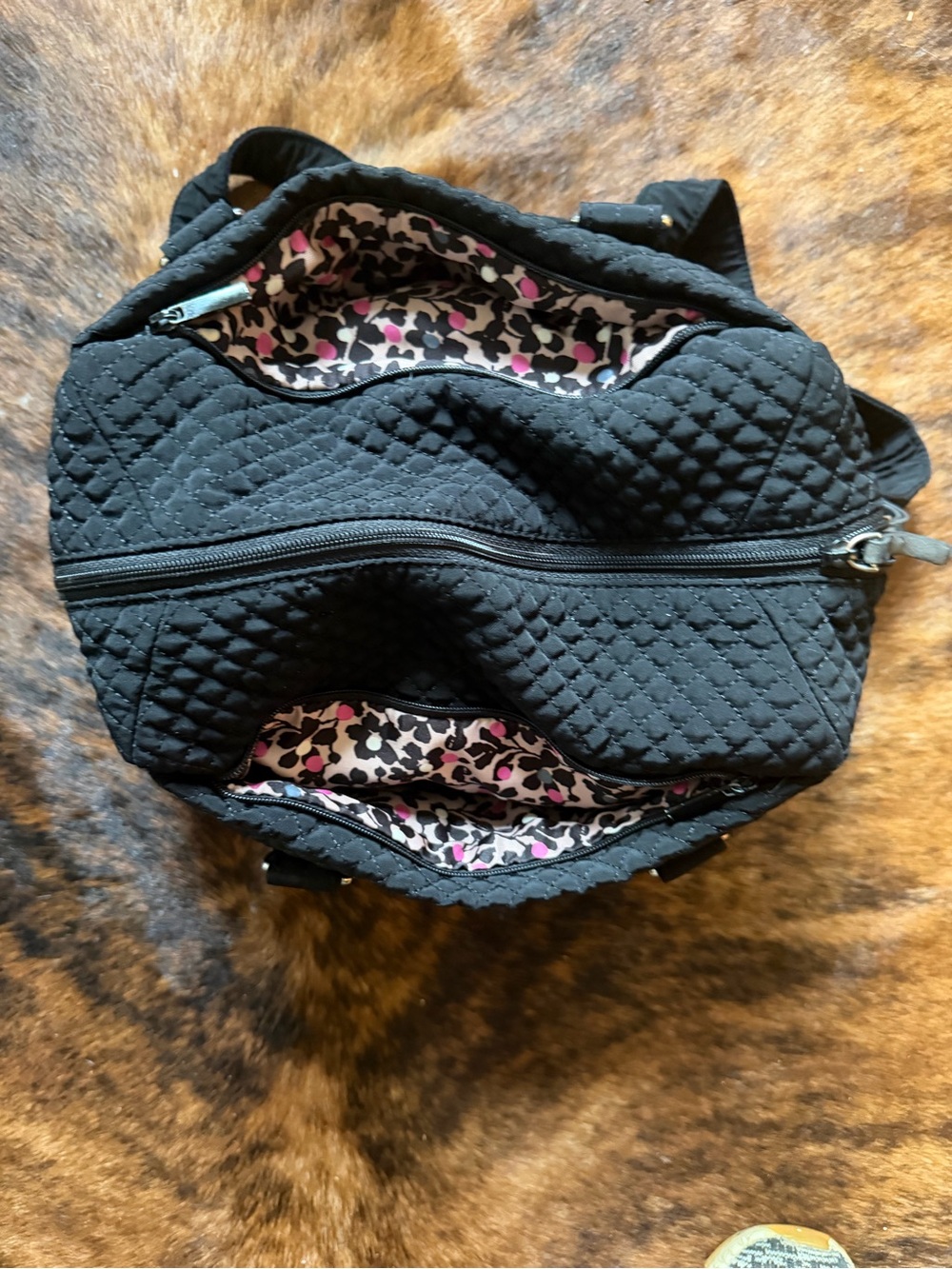 Vera Bradley Iconic 100 Handbag in Classic Black. Microfiber Purse Minimalist - Picture 5 of 8